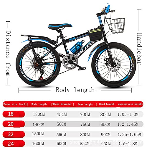 Jgrace Bicicletas para Niños 20/22/24 Pulgadas Bicicletas para Niños Y Niñas Velocidad Variable Bicicleta De Montaña para Niños Deportes Paseos Al Aire Libre Niños De 6 A 13 Años,Verde,22