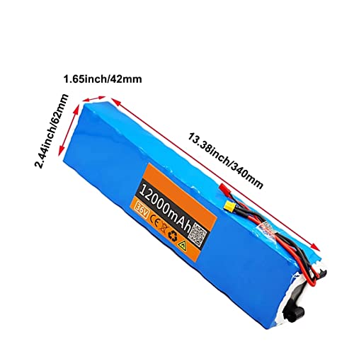 JHKGY Paquete De Batería Ebike,Paquete De Batería De Scooter,Batería De Litio De La Bici Eléctrica De 36V 12Ah,con Cargador 42V 2Ah Y 20A BMS,para Motor De Bicicleta Eléctrica De 200W ~ 500W