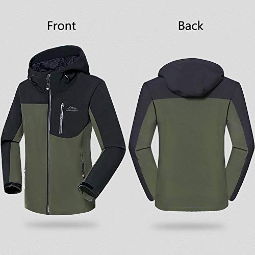 JIANYE Chaqueta Softshell Hombre Pantalon Softshell Conjunto Outdoor Transpirables Chaqueta Montaña Pantalones Montaña Ejército Verde+Ejército Verde S