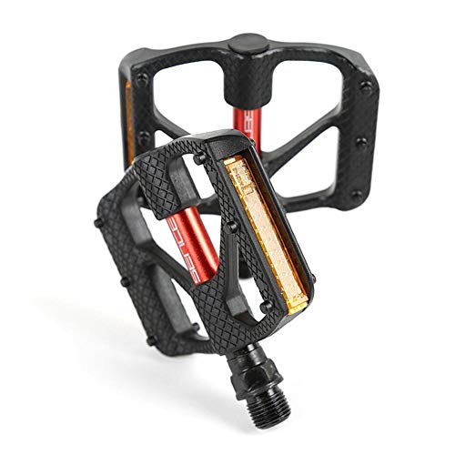 JINSUO GWTRY Ultraligero Pedal Rockbros cojinete for Bicicleta Pedales de aleación de Aluminio Grande del pie Bicicleta de Carretera Pedales de Piezas de Bicicleta 2019 (Color : Black)