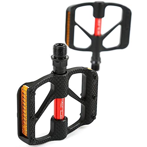 JINSUO GWTRY Ultraligero Pedal Rockbros cojinete for Bicicleta Pedales de aleación de Aluminio Grande del pie Bicicleta de Carretera Pedales de Piezas de Bicicleta 2019 (Color : Black)