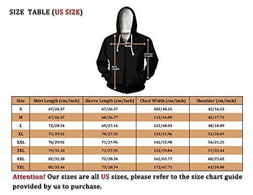 JJLLAZAD Sudadera para Hombre Tatuaje Oso Vikingo Estampado 3D Harajuku Sudadera Capucha Invierno Unisex Polar Algodón Chaqueta Cremallera,Runic Zipper,4XL