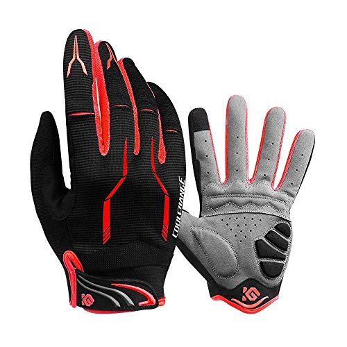 JOGVELO Guantes Ciclismo, Guantes MTB Cortos con 5MM Gel Almohadilla de Bici Verano para Hombre (Rojo, M)