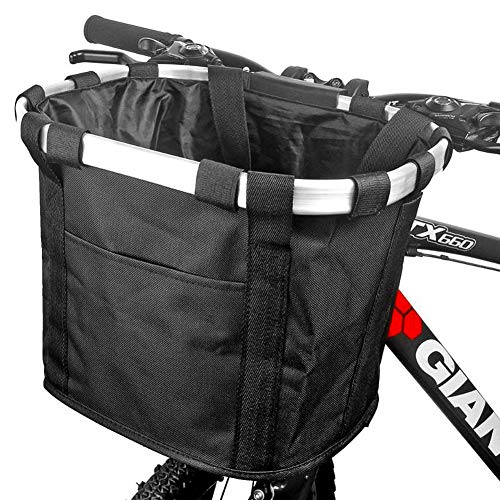 jojobnj ZCZY Cesta para Bicicleta,Canasta de Bicicleta Plegable,Desmontable Cesta de Manillar de Bicicleta,Impermeable Cesta Delantera de Bicicleta para Porta Mascotas, Camping al Aire Libre, Picnic