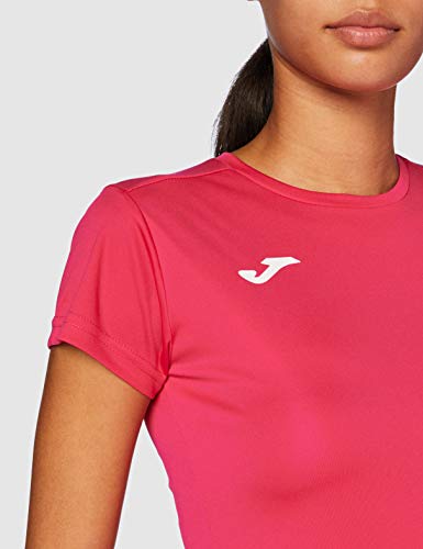 Joma Combi Woman M/C Camiseta Deportiva para Mujer de Manga Corta y Cuello Redondo, Rosa (Pink Fucsia), L