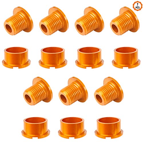 Jubaopen 7PCS Pernos de Plato Tornillos para Rueda de Bicicleta Tornillo de Platos para Bicicletas Pernos de Biela Pernos de Manivela de Bicicleta M8 para Rueda de Bicicleta Carretera Montaña(Naranja)