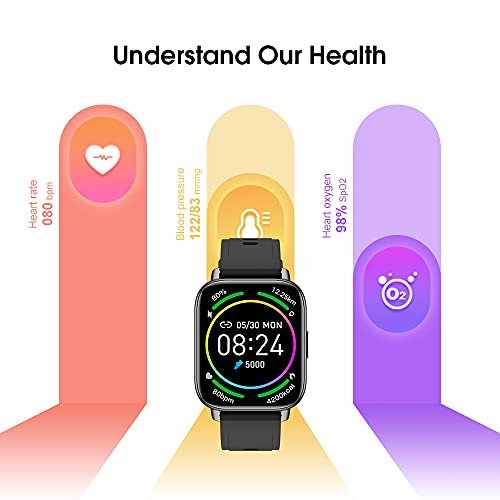 Judneer Smartwatch Hombre, 1.4'' Reloj Inteligente IP68 Impermeable, Pulsera Pantalla Táctil Completa con Monitor de Sueño Contador de Caloría Pulsómetros Podómetro para Smart Watch Android y iOS