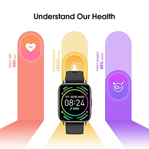 Judneer Smartwatch Hombre, 1.4'' Reloj Inteligente IP68 Impermeable, Pulsera Pantalla Táctil Completa con Monitor de Sueño Contador de Caloría Pulsómetros Podómetro para Smart Watch Android y iOS