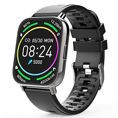 Judneer Smartwatch Hombre, 1.4'' Reloj Inteligente IP68 Impermeable, Pulsera Pantalla Táctil Completa con Monitor de Sueño Contador de Caloría Pulsómetros Podómetro para Smart Watch Android y iOS