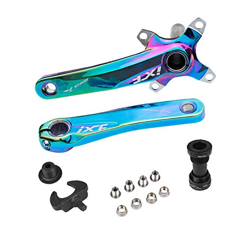 Juego de Bielas de Bicicleta - 170 mm 104 Juego de bielas MTB Juego de Bielas BCD BMX Piezas de Bicicleta Juego de Bielas con Rodamiento Interno para Reemplazar la Biela de la Bicicleta (Titanium)