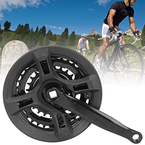 Juego de bielas de bicicleta, bielas de bicicleta, bielas de acero de alto carbono 24-34-42T con cubierta de cadenas para bicicleta de montaña de velocidad variable Bicicleta de carretera para bicicle