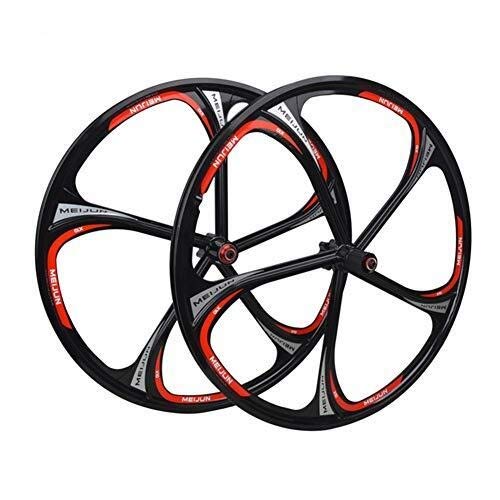 Juego De Ruedas Bicicleta 26 pulgadas Ciclismo Wheels, híbrido de doble pared de aleación de magnesio BTT llanta de liberación rápida del freno de disco de bicicletas de montaña de ruedas 7 8 9 10 Vel