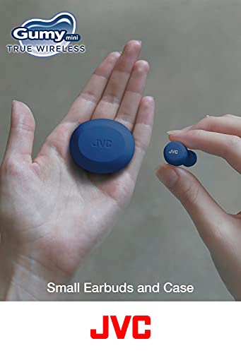 JVC Gumy Mini True Wireless Earbuds [Amazon Exclusive Edition] Auriculares Inalámbricos, Bluetooth 5.1, ResistenciaAgua (IPX4), Gran Duración de la Batería (hasta 15 Horas) - HA-Z55T-A (Azul)