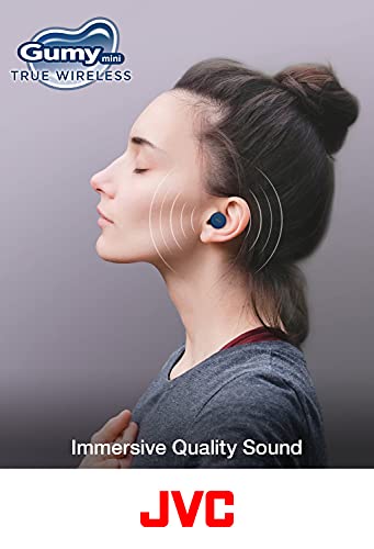 JVC Gumy Mini True Wireless Earbuds [Amazon Exclusive Edition] Auriculares Inalámbricos, Bluetooth 5.1, ResistenciaAgua (IPX4), Gran Duración de la Batería (hasta 15 Horas) - HA-Z55T-A (Azul)