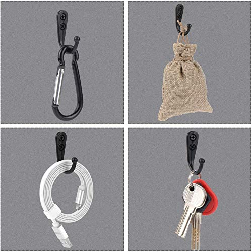 JZK 30 ganchos de pared de metal negro con tornillos, ganchos para colgar ropa, tazas, utensilios, herramientas, toallas