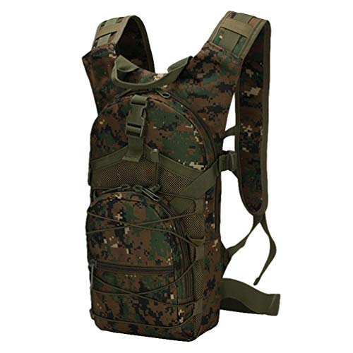 Kaiyei Mochila Militar Camuflaje 15L Bicicleta Casual Impermeable Multibolsillo Duradero Viaje Tactico Senderismo Trekking Montañismo Deportiva Pequeña Bolso Selva Digital