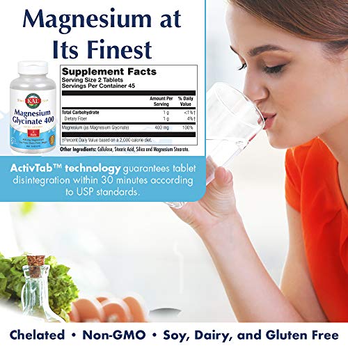 Kal Magnesium Glycinate - 400 mg - 90 Tablets