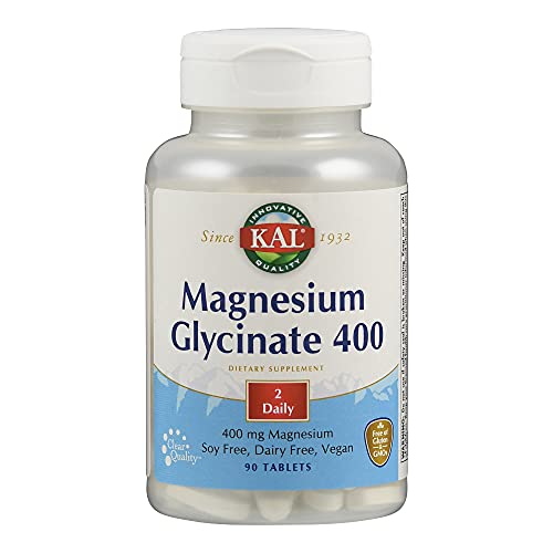 KAL | Magnesium Glycinate 400mg | Magnesio Glicinato | Sin Gluten | Apto Para Veganos | 90 Comprimidos