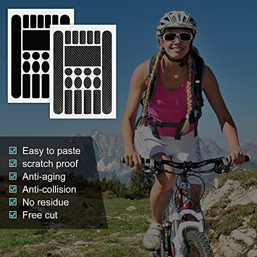 Karlliu Juego de Protectores de Cuadro de Bicicleta, Protector de Vaina Adhesivo, 2 Juegos de Pegatinas de Bicicleta prácticas, Cinta de protección Impermeable para Bicicleta para MTB BMX (Negro)