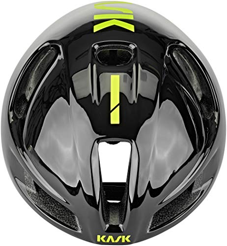 Kask Utopia - Casco de Bicicleta para Adulto, Unisex, Color Negro y Amarillo