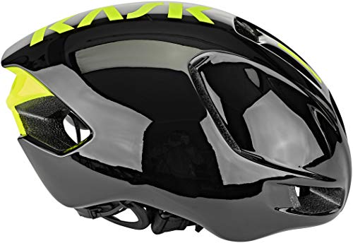 Kask Utopia - Casco de Bicicleta para Adulto, Unisex, Color Negro y Amarillo