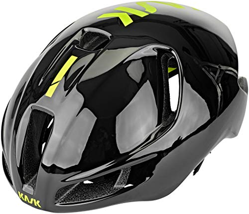 Kask Utopia - Casco de Bicicleta para Adulto, Unisex, Color Negro y Amarillo