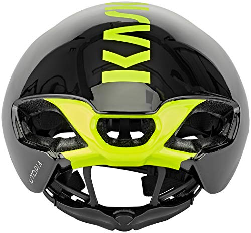 Kask Utopia - Casco de Bicicleta para Adulto, Unisex, Color Negro y Amarillo