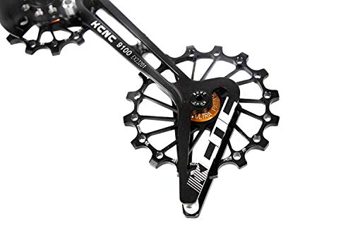 KCNC Ruletas Cambio Sobredimensionadas Ultra Compatible Shimano Dura-Ace R9100/Ultegra R8000 Negro