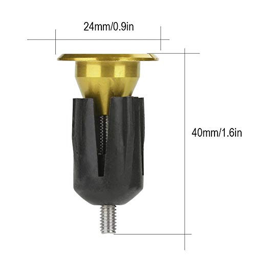 Keenso 1 par de Tapones en los Extremos del Manillar, Tapones de Aluminio Anodizado para Manillar (Oro)