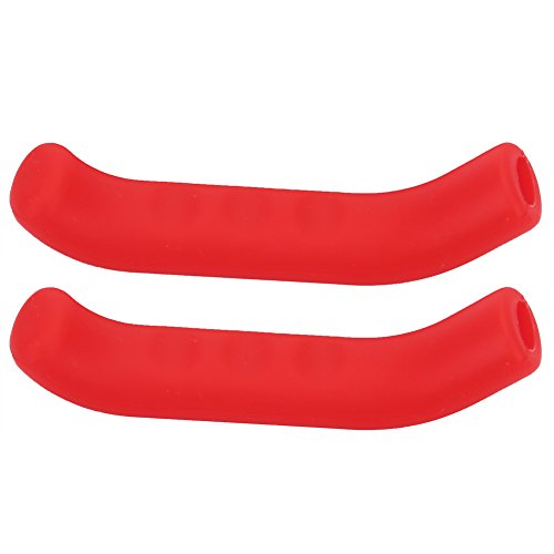 Keenso 2 Piezas Protectores para Manetas De Bici, Protector Antideslizante Impermeable para Maneta De Freno(Rojo)