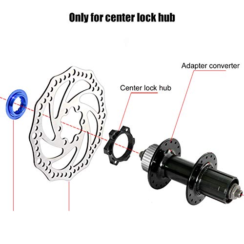 Keenso Adaptador Centerlock A 6 Tornillos, Adaptadores De Disco De Freno para Bicicleta De Montaña(Azul Negro)