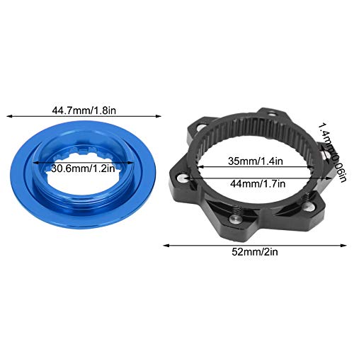 Keenso Adaptador Centerlock A 6 Tornillos, Adaptadores De Disco De Freno para Bicicleta De Montaña(Azul Negro)