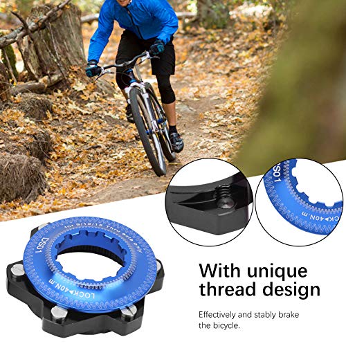 Keenso Adaptador Centerlock A 6 Tornillos, Adaptadores De Disco De Freno para Bicicleta De Montaña(Azul Negro)