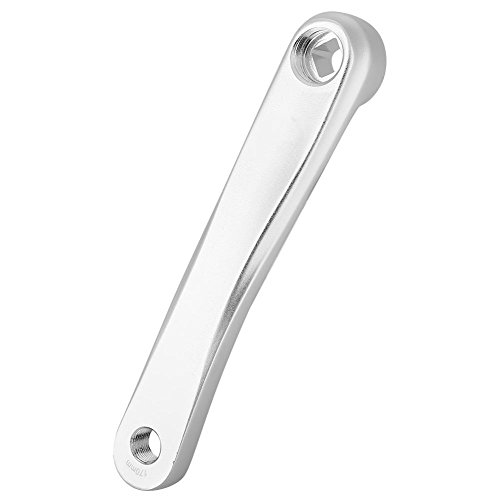 Keenso Bielas del Bici, Biela Izquierda Ligera de Aluminio de 170 mm (Cuadradillo-Plata)