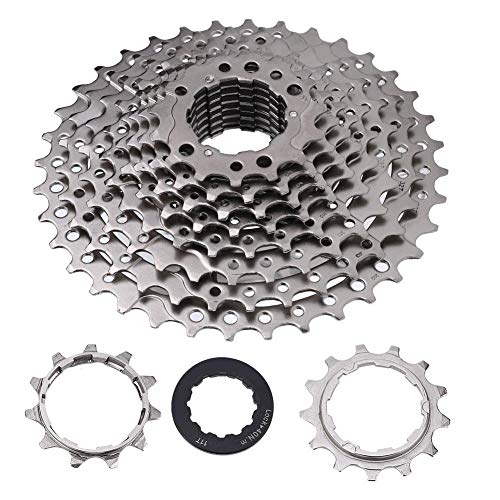 Keenso Cassettes para Bicicletas y 3 Accesorios, Cassette de Piñones 9/10/11/12 Velocidad 32/36/42/46T (10V 11-36T)