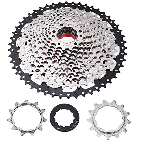 Keenso Cassettes para Bicicletas y 3 Accesorios, Cassette de Piñones 9/10/11/12 Velocidad 32/36/42/46T (12V 11-50T)