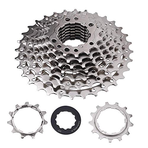 Keenso Cassettes para Bicicletas y 3 Accesorios, Cassette de Piñones 9/10/11/12 Velocidad 32/36/42/46T (9V 11-32T)