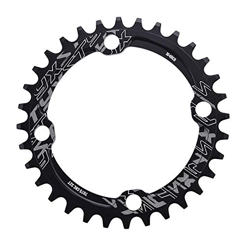 Keenso Monoplato de Bicicleta, 32/34/36/38T BCD 104 mm Plato para Bicicleta de Montaña(32T-Negro)