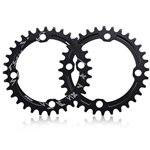 Keenso Monoplato de Bicicleta, 32/34/36/38T BCD 104 mm Plato para Bicicleta de Montaña(32T-Negro)