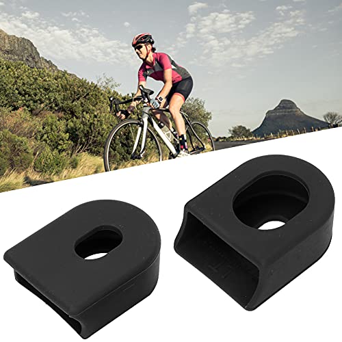 Keenso Protector Bielas, 5 Pares Protector Silicona para Proteger Las Bielas de Bicicleta(Negro)