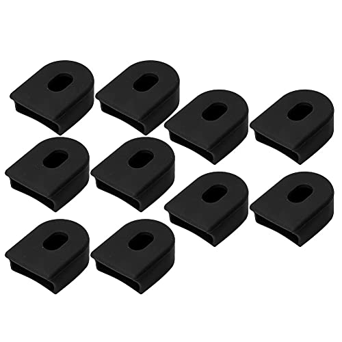 Keenso Protector Bielas, 5 Pares Protector Silicona para Proteger Las Bielas de Bicicleta(Negro)