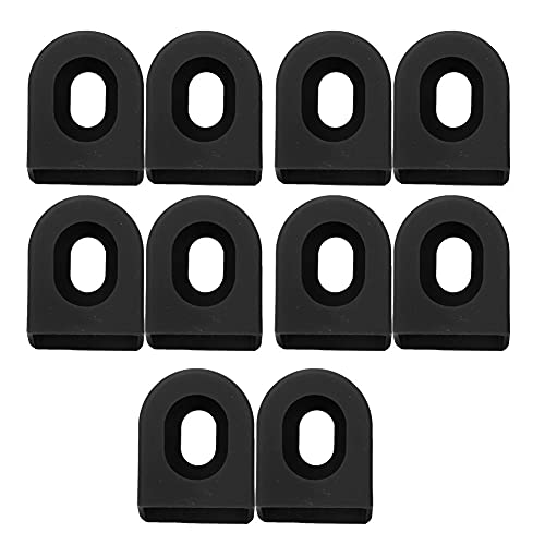 Keenso Protector Bielas, 5 Pares Protector Silicona para Proteger Las Bielas de Bicicleta(Negro)