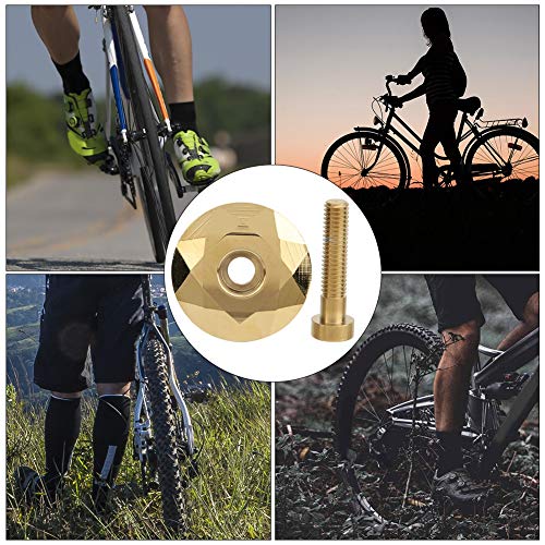 Keenso Tornillo y Tapa para Dirección de Bicicleta, Tornillo y Tapa de Potencia, Accesorios para Bicicletas(Oro)