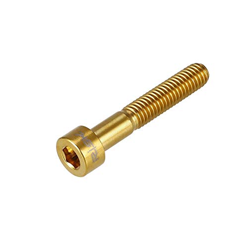 Keenso Tornillos de Bicicleta, Tornillos Rosca Universal de Titanio M6 30/35/40/50 Accesorio de Bici(M6x35-Oro)