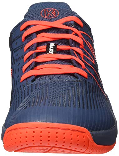 Kempa Attack Two 2.0, Zapatillas de Balonmano Hombre, Multicolor (Ice Gr/Fluor Rot 01), 43 EU