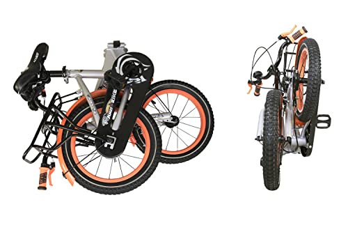 KEN ROD Bici Infantil con Ruedines Plegable | Bicicleta Niños de 3 a 9 años | Bici Plegable Infantil | Bicicleta con Ruedines | Bicicletas con Cesta y Ruedines | Color: Gris 18 Pulgadas