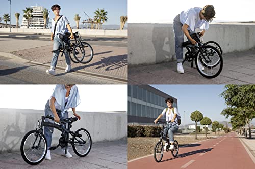 KEN ROD Bicicleta 20 Pulgadas | Bici Adulto Plegable | Bicicletas Urbanas | Bici Plegable | Bicicletas Plegables Adultos | Color: Negro