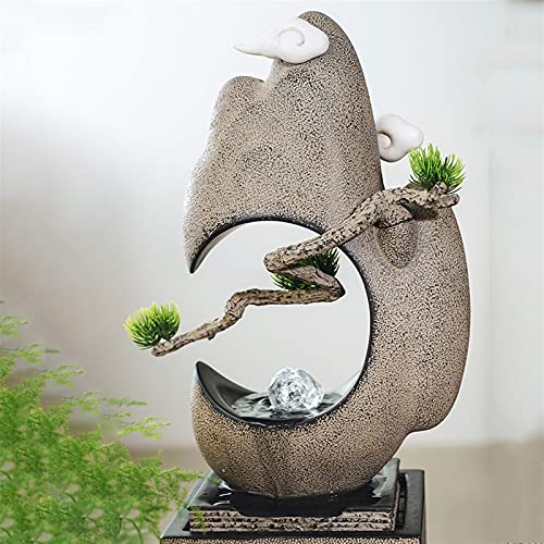 kerryshop Fuente Fuente de Agua Interior con Spinning orbe Feng Shui Zen Tabletop Cascada y Fuentes de Sonido de Agua calmantes - para la decoración de la Oficina en el hogar Fuente de Mesa