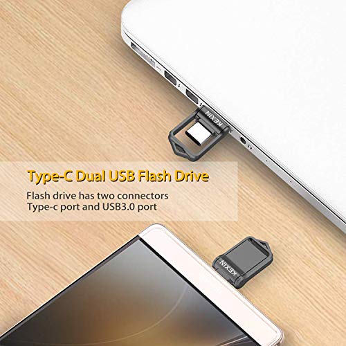 KEXIN 64GB Memoria USB Tipo C y USB 3.0 OTG Flash Drive Pendrive 64 GB 2 en 1 Memory Stick para Portátil, Teléfono y Otras Dispositivos USB o Tipo C [Resista Agua]