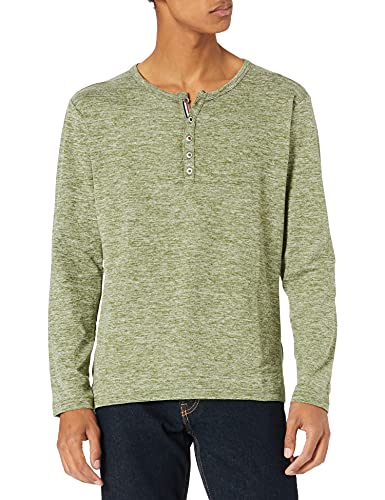 KEY LARGO Nils Button Camiseta, Olive (1514), L para Hombre